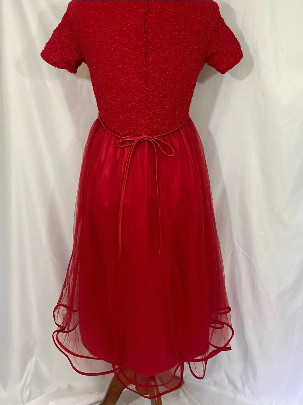 Vintage Ashley Ann Red Party Dress Size 16